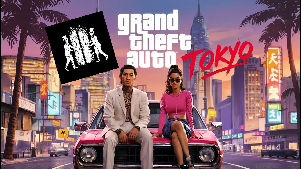 Concept art of a neon-soaked Tokyo cityscape for a GTA trailer.