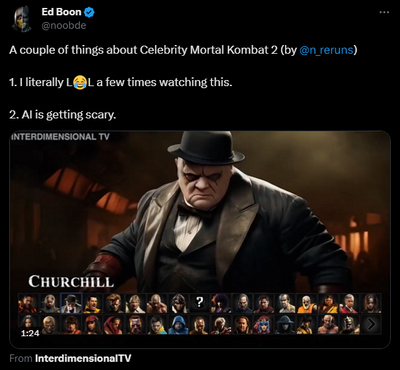 Ed Boon reacts to the Celebrity Mortal Kombat roster.